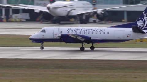 Vancouver International Airport Planespotting Departures and Arrivals in the Rain CYVR Canada