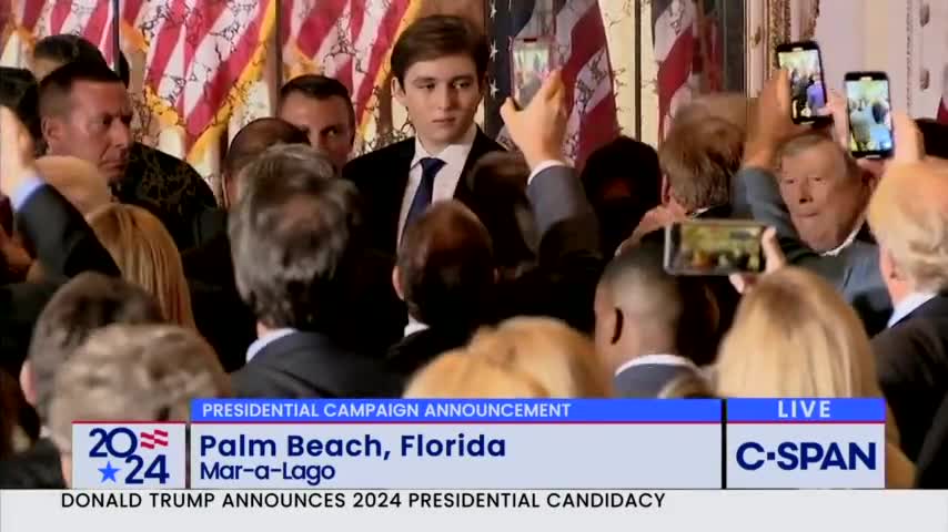 6'7 Barron Trump TOWERS Over Everyone At Trump Speech