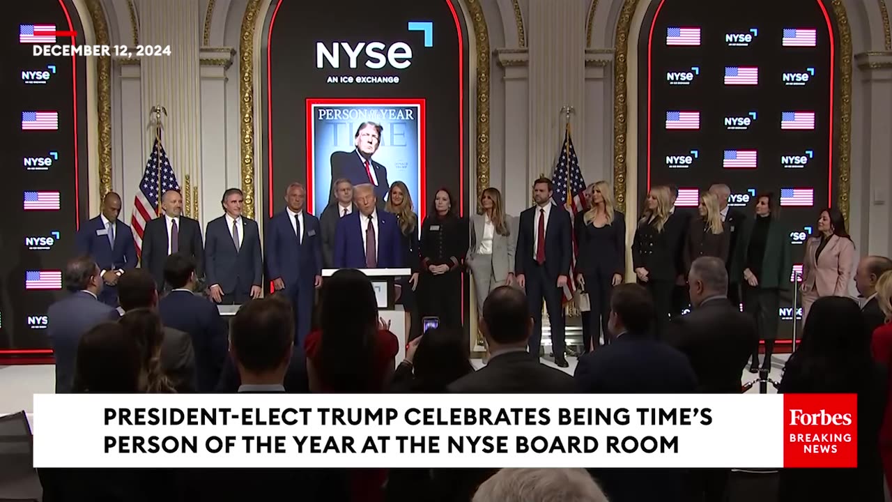 Trump Celebrates Being Time's Person Of The Year At The NYSE Boardroom