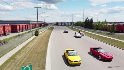 Five Cars Racing During Drag Race