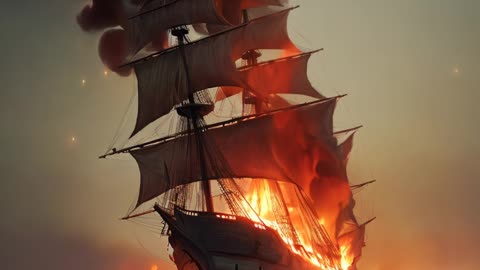 Burningh ship By Ai