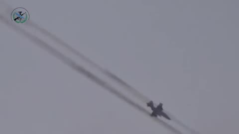 An Su-25 attack aircraft hit a convoy of Syrian militants in Hama province. 1