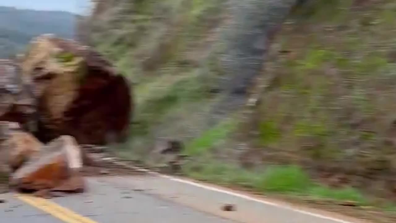 California- A rockslide on Jan. 18 shut down Old Forest Hill Road near Mammoth Bar