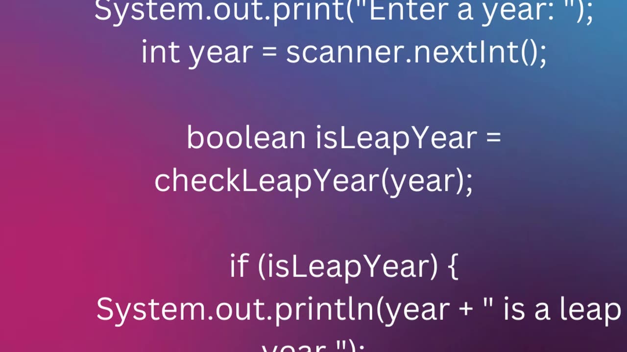 Leap Year Program in Java