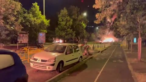 Streets of Nanterre, France tonight.