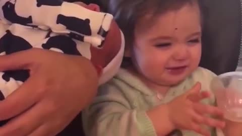 Cute Baby Don't Want To See His New Born Sister