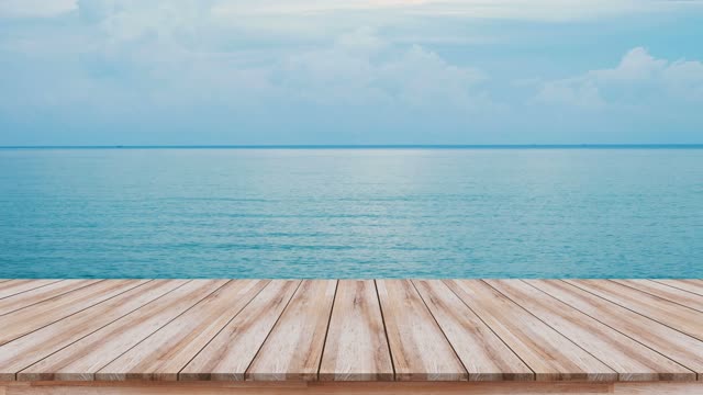 Pier With Beautiful Sky Background Looping Clouds And Sea No Copyright