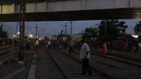 Stupid Uncle on call in front of Dangerous High Speed train