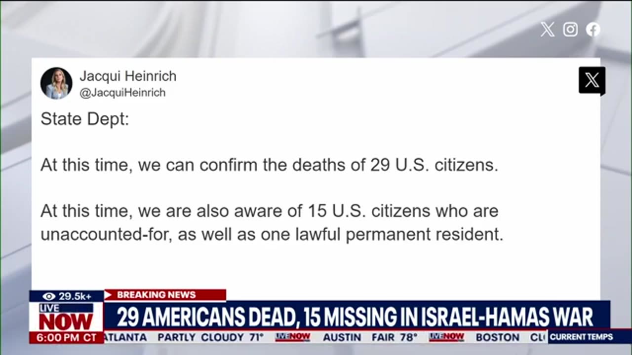 Israel-Hamas War: 29 Americans confirmed dead | LiveNOW from FOX