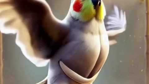 Kung Fu Cockatiel in Action! 🐦💥