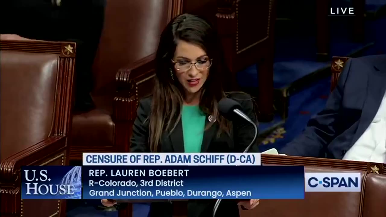 BOEBERT: "ADAM SCHIFF TOMBSTONE...OF HIS FAILED CAREER IN CONGRESS...SHOULD BE ONE WORD: LIAR!"