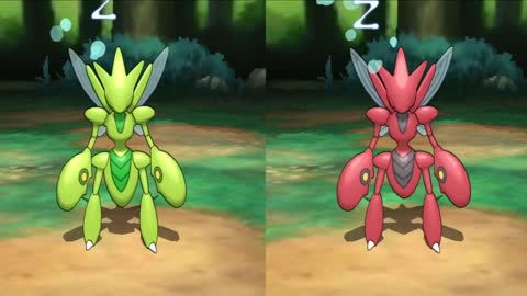 green shiny Pokemon vs non shiny