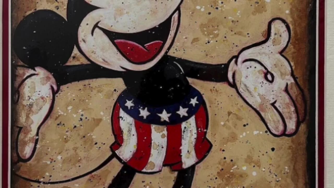 Disney Parks Patriot Mickey Mouse USA Matted Art Print #shorts