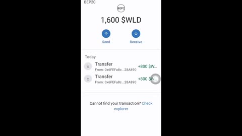 Move This 800.00 WorldCoin ($1,936) To Your own wallet