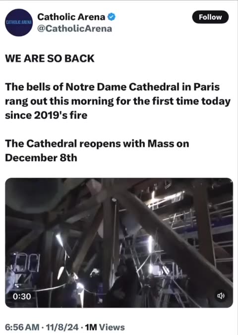 Bells Of Notre Dame Rang For First Time Since Fire