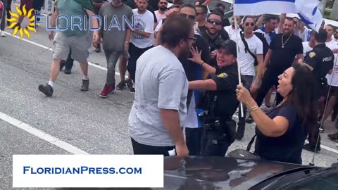 Huge street fight breaks out at pro-Israel rally - Fort Lauderdale.