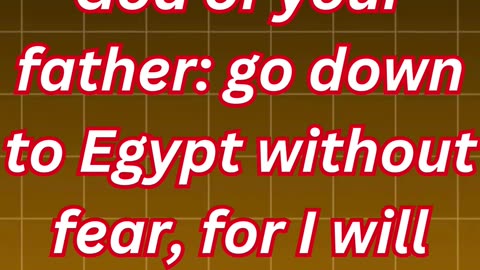 "Do Not Be Afraid: God's Promise to Jacob in Egypt" Genesis 46:3#shorts #youtubeshorts #ytshorts
