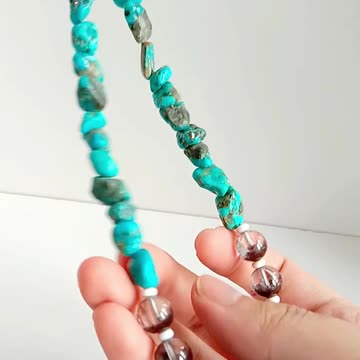 High quality Genuine Gemstone green Prehnite Healing Gemstone Necklace Ghost phantom quartz