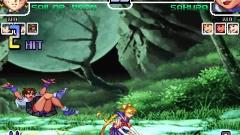 Sailor Moon, Sailor Mercury, Sailor Mars and Sailor Jupiter (Me) vs Sakura x4