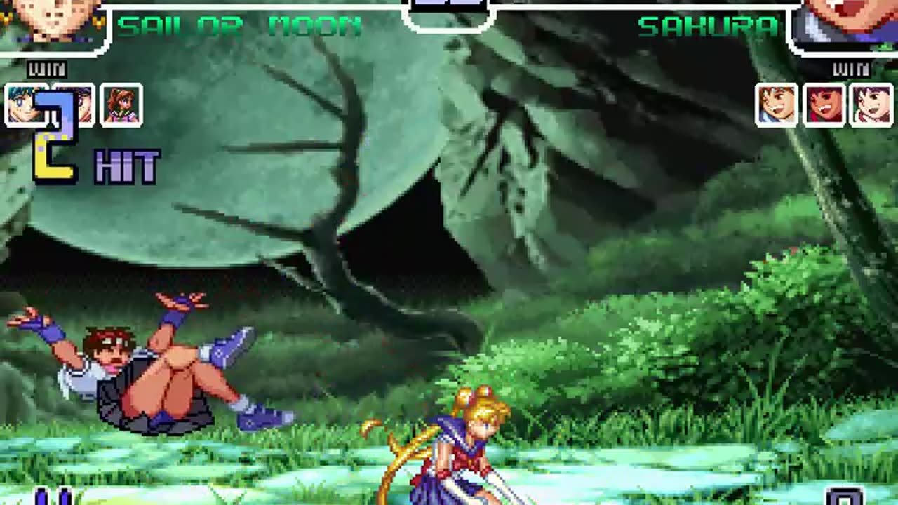 Sailor Moon, Sailor Mercury, Sailor Mars and Sailor Jupiter (Me) vs Sakura x4