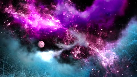 Nebulas and planets in space