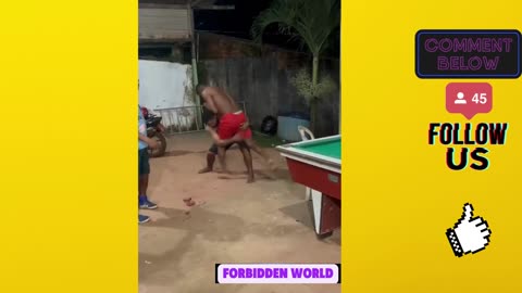 fight in the bar has punches and head butts on the floor.