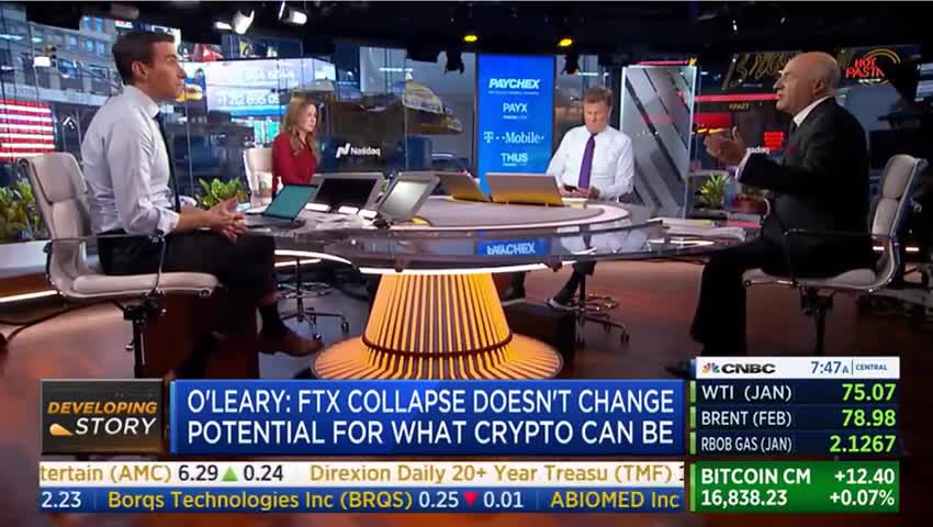 Shark Tank's KEVIN O'LEARY says, FTX Paid him $15 Million to be a FTX Spokesmen on CNBC Live today.