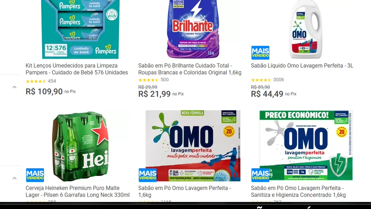 Kit Lenços Umedecidos para Limpeza Pampers - Cuidado de Bebê 576 Unidades