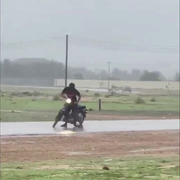 Crazy person with motor trick