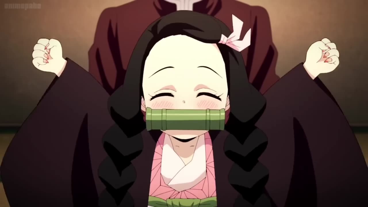 Tanjiro making Nezuko Braids Demon Slayer Season 3 Ep 3