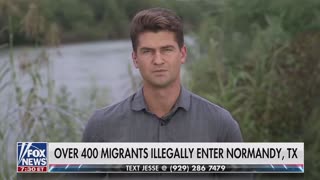 Over 400 migrants illegally crossed the border today in Normandy, Texas.