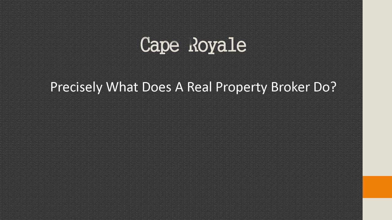 Precisely What Does A Realty Broker Do?