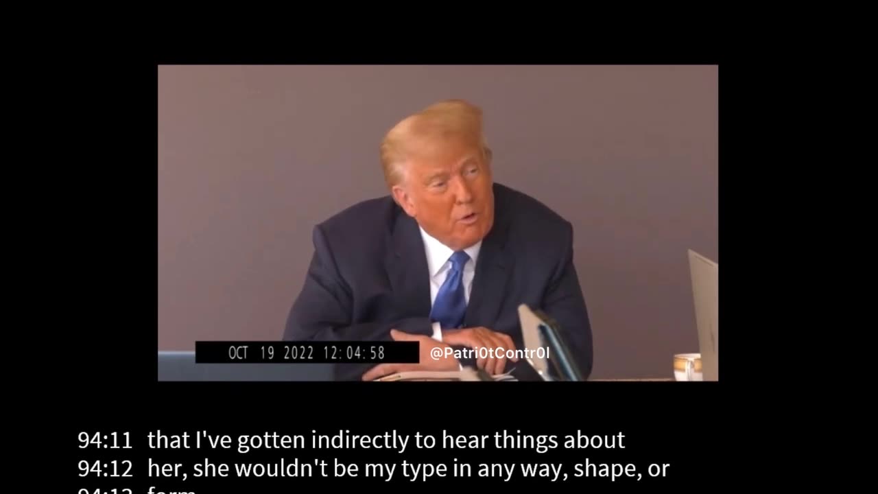 Trump On E. Jean Carroll During His Deposition