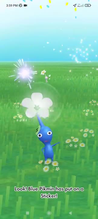 Pikmin Bloom-Blue Pikmon With Sticker