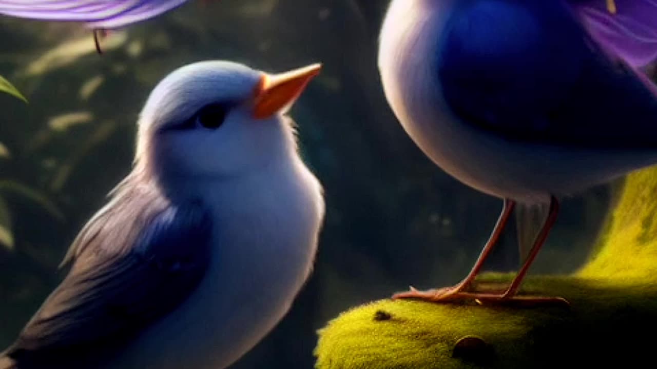 4k animation - happy birds singing in the forest #shorts #short