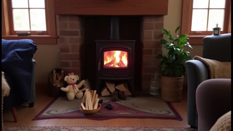 Warming the Home with a Wood Heater. Relaxing sounds. Drift into your own happiness.