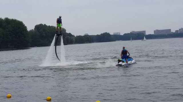 Flying over water