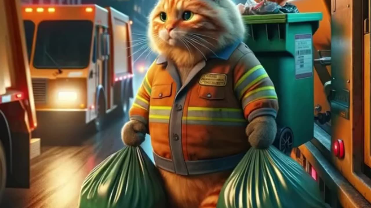 A cat who works as a municipal worker