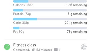 Logging a meal in fitness app