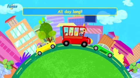 Wheels On The Bus Go Round And Round (4K) _ English Nursery Rhymes for Children with Lyrics