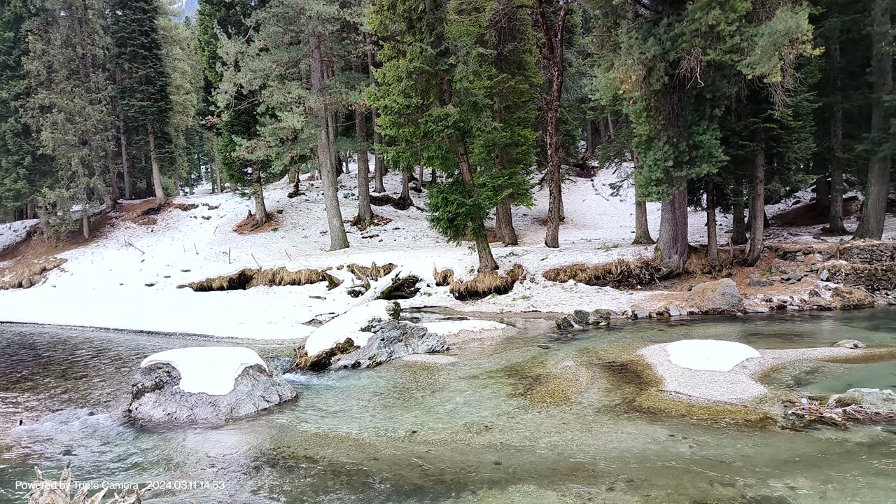 Snowy Mountains and Rivers: A Scenic Winter Wonderland