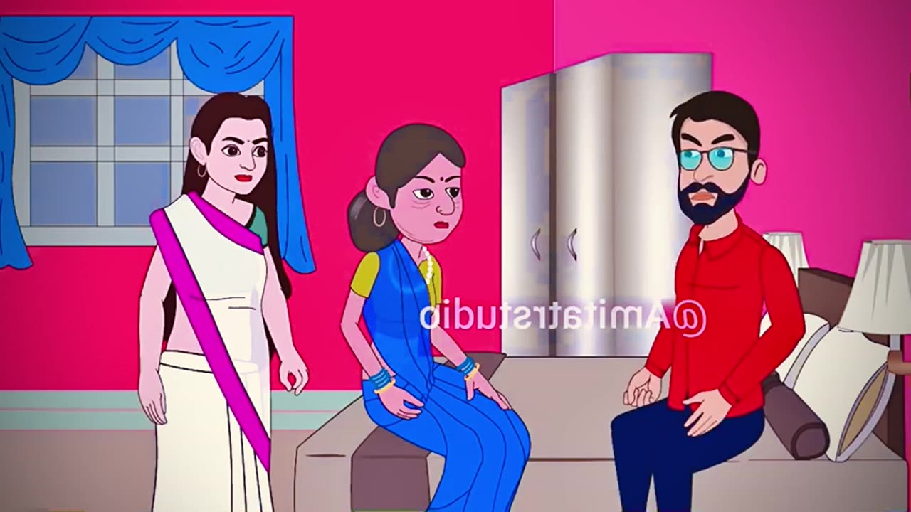 Jhagadati Hui SAS Bahu ki Jodi in Hindi story kahani cartoon