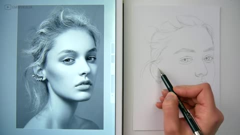 How to draw a face for beginners from sketch to finish | Emmy Kalia