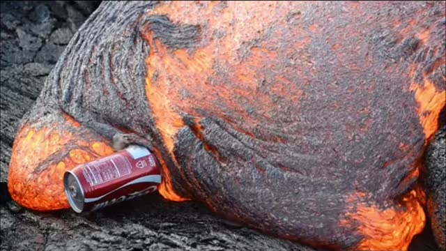 Coke Bottle Gets*Burned by Extreme Lava