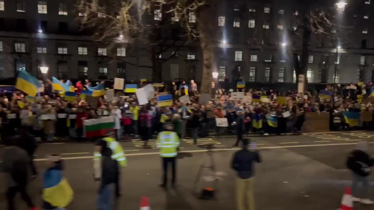Outside 10 Downing Street tonight
