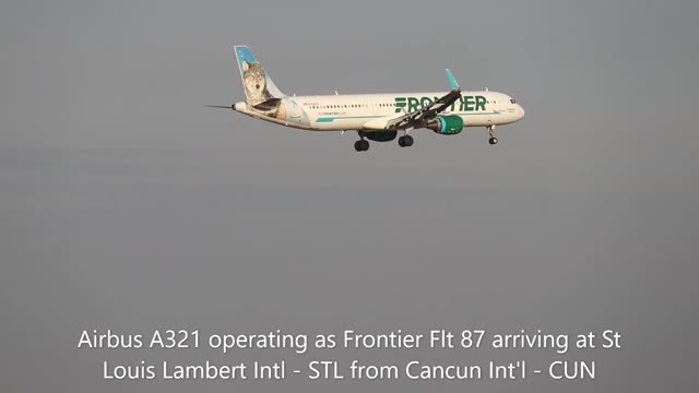 Frontier Flt 87 arriving at St Louis Lambert Intl - STL