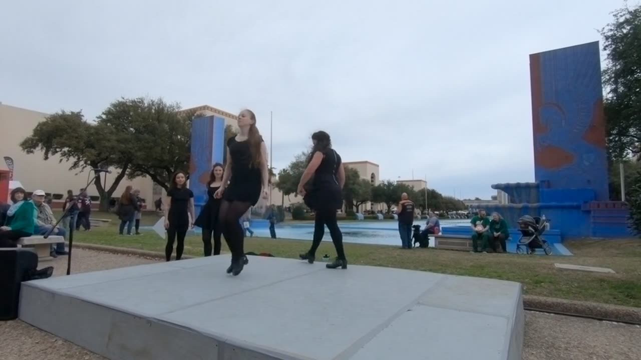 Cute beautiful Girls river dancing.