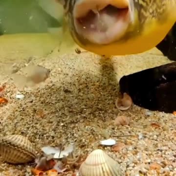 blowfish with its sharp teeth 🐡