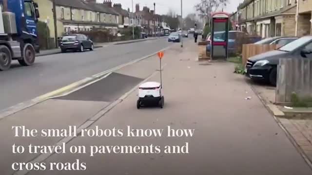 Delivery robots zip around the streets of Cambridge