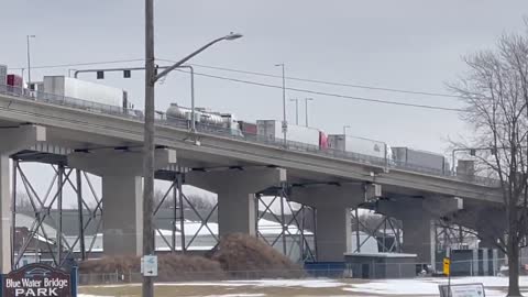 Sarnia Blue Water Bridge Border to Canada blocked